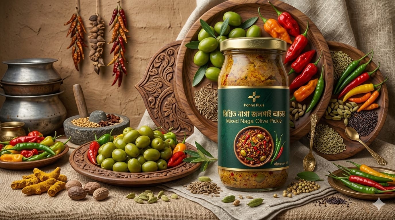 মিক্সড নাগা জলপাই আচার-Mixed Naga Olive Pickle