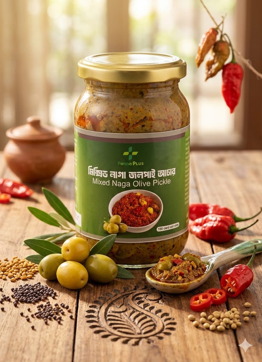 মিক্সড নাগা জলপাই আচার-Mixed Naga Olive Pickle
